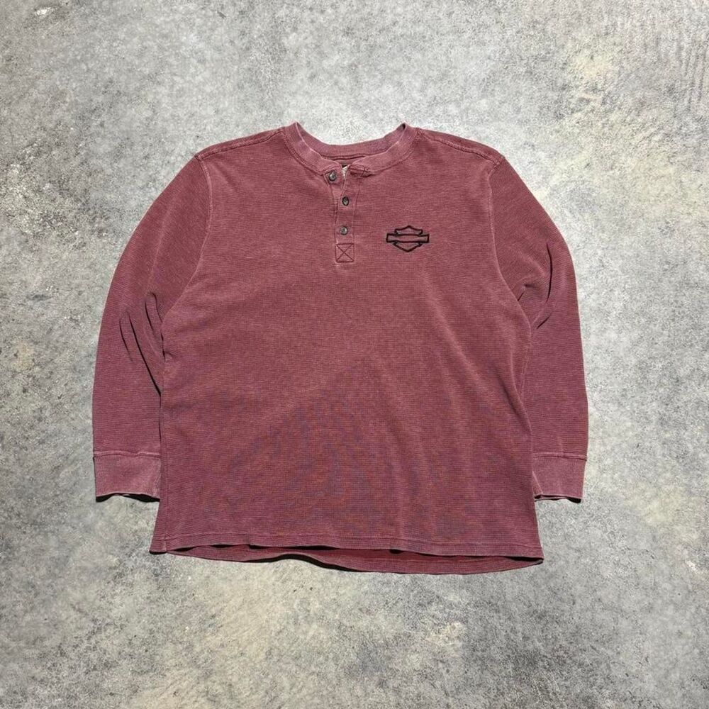 Harley-davidson Men's Burgundy and Red Shirt